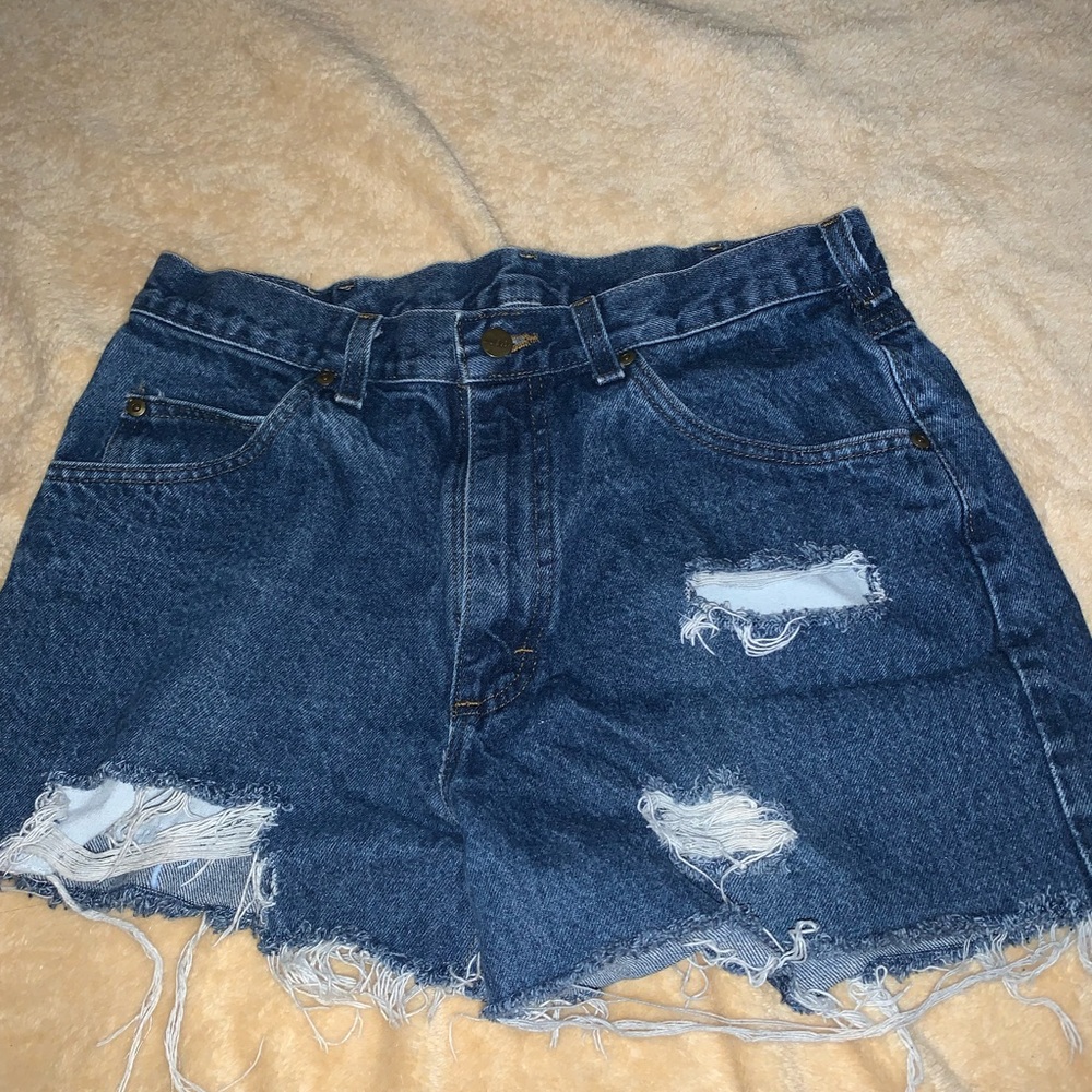 denim short LL Bean distressed jean short